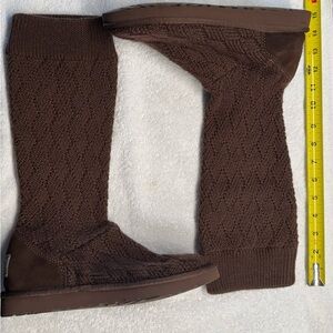 UGG Australia boots, style S/N 5807, Classic Card tall knot Chocolate colored